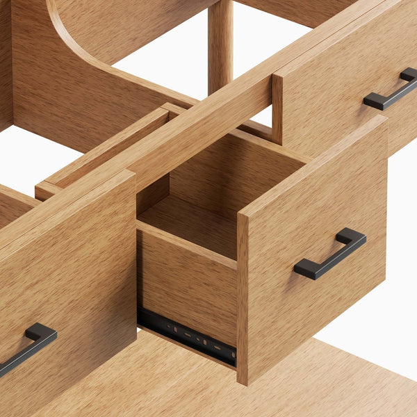 Modway Furniture Zaire 48" Double Sink Bathroom Vanity Cabinet - Modern Minimalism with Ample Storage & Style Natural EEI-6356-NAT