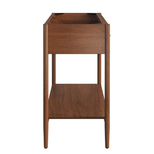 Modway Furniture Zaire 48" Double Sink Bathroom Vanity Cabinet - Modern Minimalism with Ample Storage & Style Walnut EEI-6356-WAL