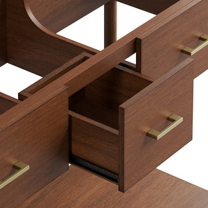 Modway Furniture Zaire 48" Double Sink Bathroom Vanity Cabinet - Modern Minimalism with Ample Storage & Style Walnut EEI-6356-WAL