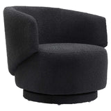 Modway Furniture Celestia Boucle Fabric Swivel Chair Black 30.5 x 29.5 x 28.5