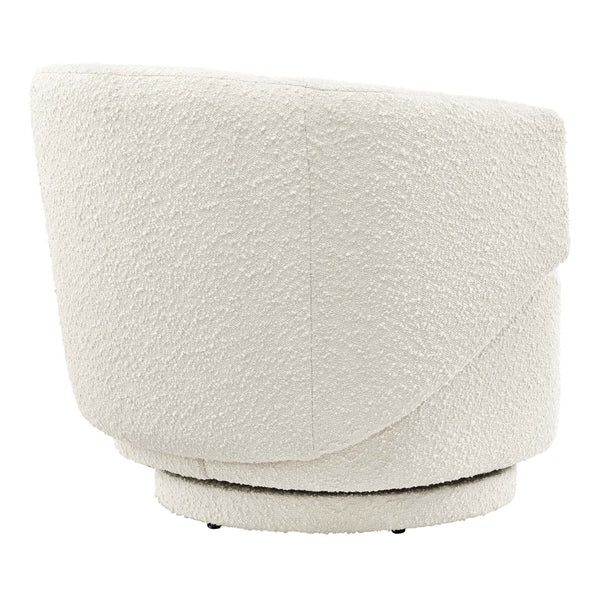 Modway Furniture Celestia Boucle Fabric Swivel Chair - Modern Comfort with Curved Design for Stylish Interiors Ivory EEI-6357-IVO