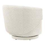 Modway Furniture Celestia Boucle Fabric Swivel Chair Ivory 30.5 x 29.5 x 28.5