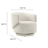 Modway Furniture Celestia Boucle Fabric Swivel Chair Ivory 30.5 x 29.5 x 28.5