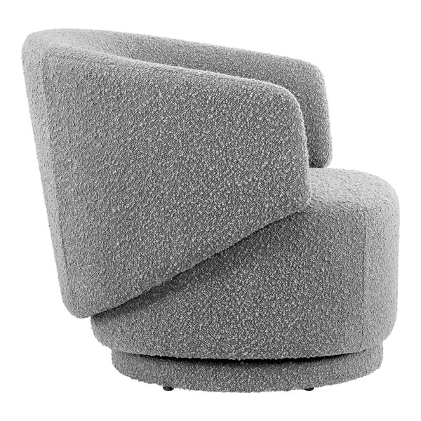 Modway Furniture Celestia Boucle Fabric Swivel Chair - Modern Comfort with Curved Design for Stylish Interiors Light Gray EEI-6357-LGR