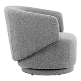 Modway Furniture Celestia Boucle Fabric Swivel Chair Light Gray 30.5 x 29.5 x 28.5