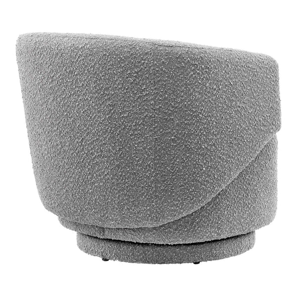 Modway Furniture Celestia Boucle Fabric Swivel Chair - Modern Comfort with Curved Design for Stylish Interiors Light Gray EEI-6357-LGR