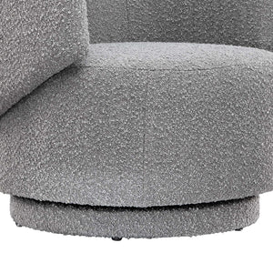 Modway Furniture Celestia Boucle Fabric Swivel Chair - Modern Comfort with Curved Design for Stylish Interiors Light Gray EEI-6357-LGR
