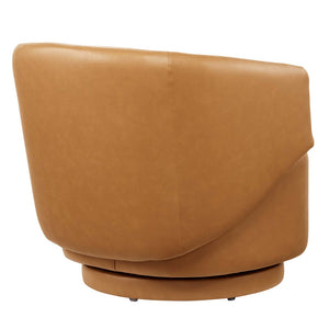 Modway Furniture Celestia Vegan Leather Swivel Chair - Modern Elegance, Luxurious Comfort, Fully Assembled & Stylish EEI-6358-TAN