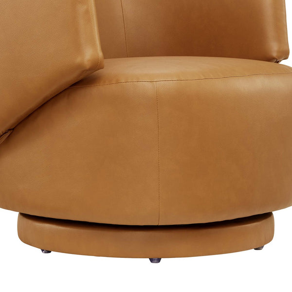 Modway Furniture Celestia Vegan Leather Swivel Chair - Modern Elegance, Luxurious Comfort, Fully Assembled & Stylish EEI-6358-TAN