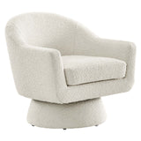 Modway Furniture Astral Boucle Fabric Swivel Chair Ivory 30.5 x 31 x 30.5