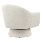 Modway Furniture Astral Boucle Fabric Swivel Chair Ivory 30.5 x 31 x 30.5