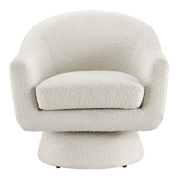 Modway Furniture Astral Boucle Fabric Swivel Chair - Modern Accent Piece with Plush Comfort and 360° Versatile Style Ivory EEI-6359-IVO