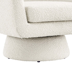 Modway Furniture Astral Boucle Fabric Swivel Chair - Modern Accent Piece with Plush Comfort and 360° Versatile Style Ivory EEI-6359-IVO
