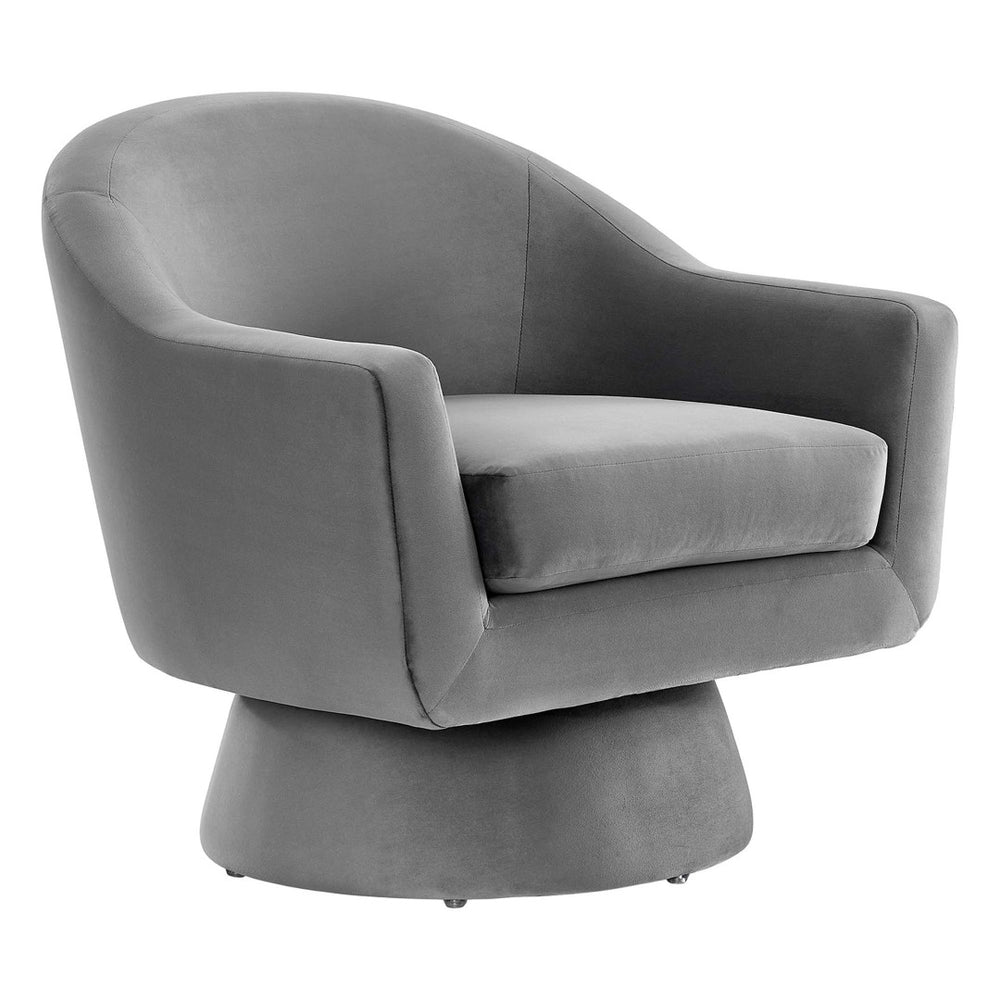 Modway Furniture Astral Swivel Chair: Modern Velvet Comfort with 360° Rotation, Durable Design for Any Space Gray EEI-6360-GRY
