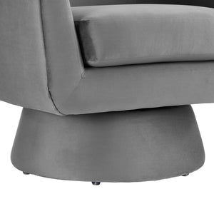Modway Furniture Astral Swivel Chair: Modern Velvet Comfort with 360° Rotation, Durable Design for Any Space Gray EEI-6360-GRY