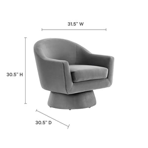 Modway Furniture Astral Swivel Chair: Modern Velvet Comfort with 360° Rotation, Durable Design for Any Space Gray EEI-6360-GRY