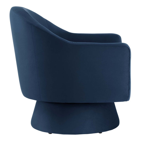 Modway Furniture Astral Swivel Chair: Modern Velvet Comfort with 360° Rotation, Durable Design for Any Space Midnight Blue EEI-6360-MID