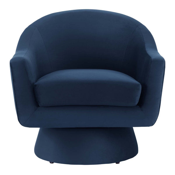 Modway Furniture Astral Swivel Chair: Modern Velvet Comfort with 360° Rotation, Durable Design for Any Space Midnight Blue EEI-6360-MID