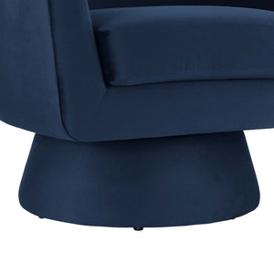 Modway Furniture Astral Swivel Chair: Modern Velvet Comfort with 360° Rotation, Durable Design for Any Space Midnight Blue EEI-6360-MID