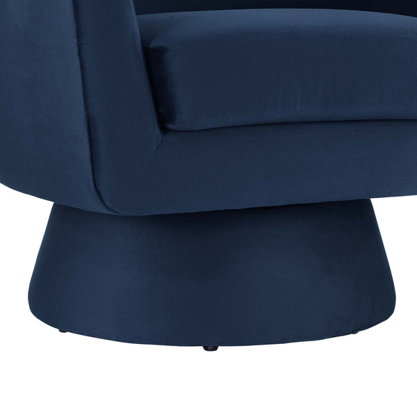 Modway Furniture Astral Swivel Chair: Modern Velvet Comfort with 360° Rotation, Durable Design for Any Space Midnight Blue EEI-6360-MID