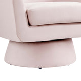 Modway Furniture Astral Performance Velvet Fabric and Wood Swivel Chair Pink 30.5 x 31 x 30.5