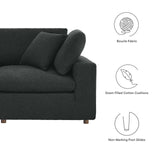 Modway Furniture Commix Down Filled Overstuffed Boucle Fabric Loveseat Black 40 x 80 x 20