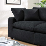 Modway Furniture Commix Down Filled Overstuffed Boucle Fabric Loveseat Black 40 x 80 x 20