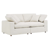 Modway Furniture Commix Down Filled Overstuffed Boucle Fabric Loveseat Ivory 40 x 80 x 20