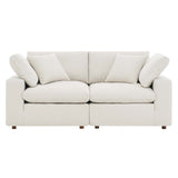 Modway Furniture Commix Down Filled Overstuffed Boucle Fabric Loveseat Ivory 40 x 80 x 20