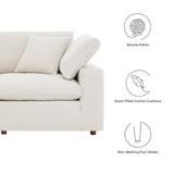 Modway Furniture Commix Down Filled Overstuffed Boucle Fabric Loveseat Ivory 40 x 80 x 20