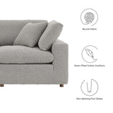 Modway Furniture Commix Down Filled Overstuffed Boucle Fabric Loveseat Light Gray 40 x 80 x 20