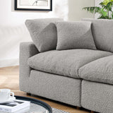 Modway Furniture Commix Down Filled Overstuffed Boucle Fabric Loveseat Light Gray 40 x 80 x 20