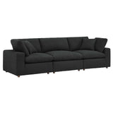 Modway Furniture Commix Down Filled Overstuffed Boucle Fabric 3-Seater Sofa Black 40 x 119 x 20