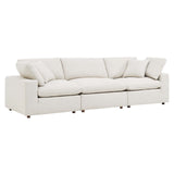 Modway Furniture Commix Down Filled Overstuffed Boucle Fabric 3-Seater Sofa Ivory 40 x 119 x 20