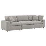 Modway Furniture Commix Down Filled Overstuffed Boucle Fabric 3-Seater Sofa Light Gray 40 x 119 x 20