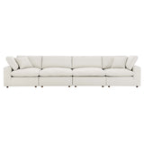 Modway Furniture Commix Down Filled Overstuffed Boucle Fabric 4-Seater Sofa Ivory 40 x 160 x 20