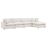 Modway Furniture Commix Down Filled Overstuffed Boucle Fabric 5-Piece Sectional Sofa Ivory 80 x 160 x 20