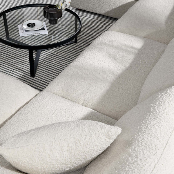 Modway Furniture Commix 6-Piece Down Filled Overstuffed Boucle Sectional Sofa – Luxurious Comfort for Modern Living Ivory EEI-6366-IVO