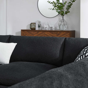 Modway Furniture Commix 5-Piece Down-Filled Sectional Sofa with Soft Boucle Upholstery for Luxurious Comfort Black EEI-6367-BLK