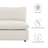 Modway Furniture Commix Down Filled Overstuffed Boucle Fabric 5-Piece Sectional Sofa Ivory 40 x 119 x 20