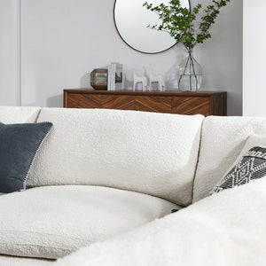 Modway Furniture Commix 5-Piece Down-Filled Sectional Sofa with Soft Boucle Upholstery for Luxurious Comfort Ivory EEI-6367-IVO