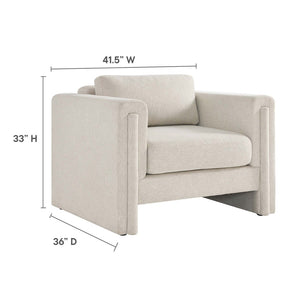 Modway Furniture Visible Fabric Armchair by Modway - Luxurious Comfort, Modern Design, Easy Assembly & Maintenance EEI-6373-IVO