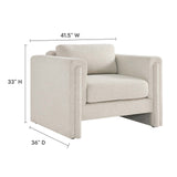 Modway Furniture Visible Fabric Armchair Ivory 36 x 41.5 x 33