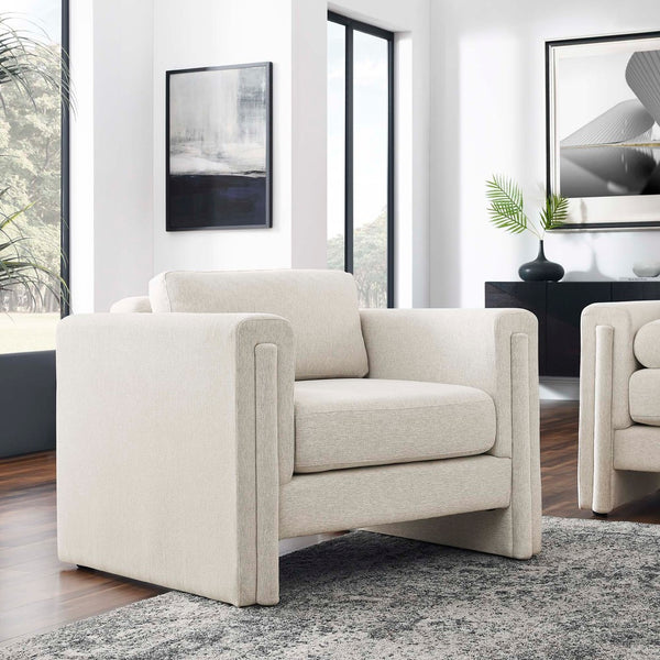 Modway Furniture Visible Fabric Armchair by Modway - Luxurious Comfort, Modern Design, Easy Assembly & Maintenance EEI-6373-IVO