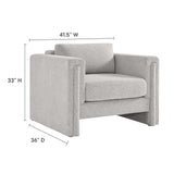 Modway Furniture Visible Fabric Armchair Light Gray 36 x 41.5 x 33