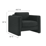 Modway Furniture Visible Boucle Fabric Armchair Black 36 x 41.5 x 33