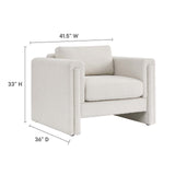 Modway Furniture Visible Boucle Fabric Armchair Ivory 36 x 41.5 x 33