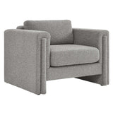 Modway Furniture Visible Boucle Fabric Armchair Light Gray 36 x 41.5 x 33