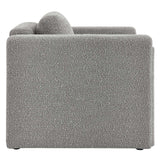 Modway Furniture Visible Boucle Fabric Armchair Light Gray 36 x 41.5 x 33