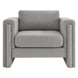 Modway Furniture Visible Boucle Fabric Armchair Light Gray 36 x 41.5 x 33